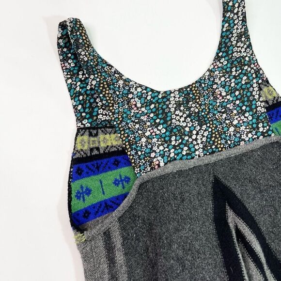 Free People Top Sweater Womens Medium Floral Stripes Knitted Boho - Picture 9 of 10